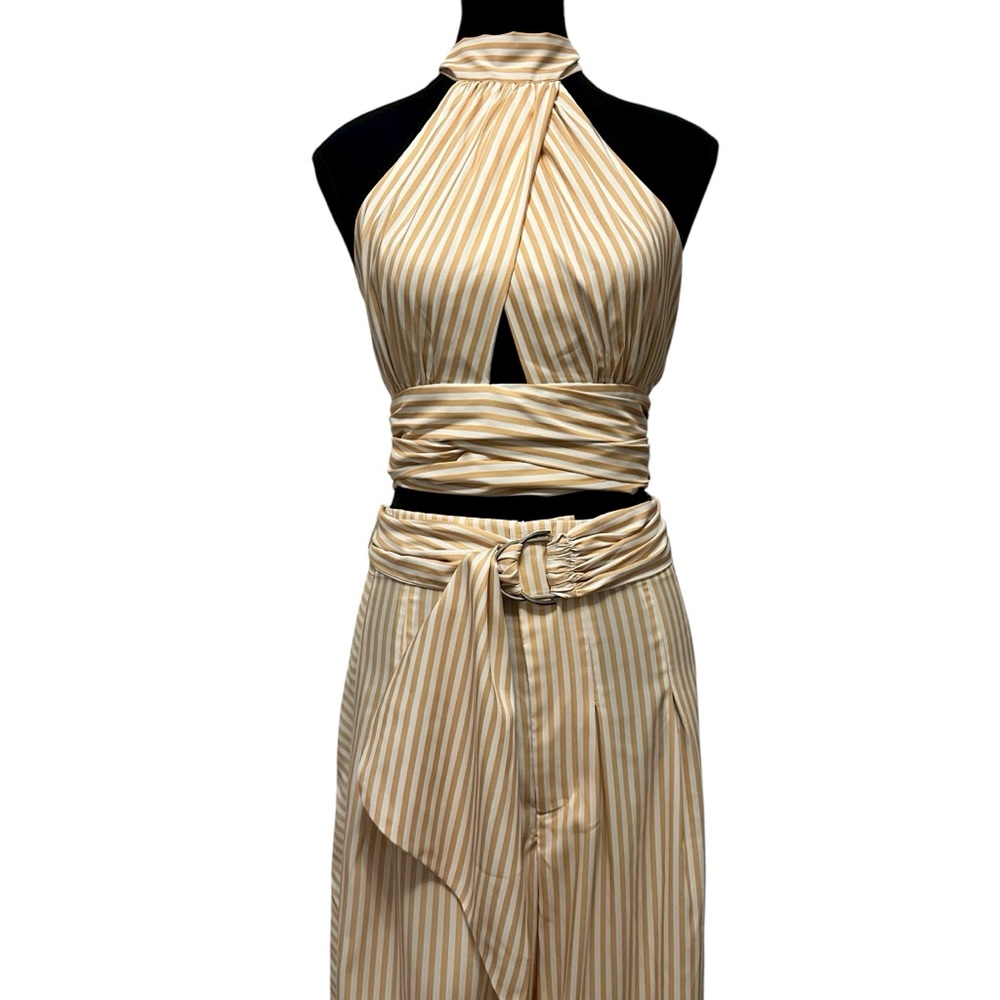 C/MEO Collective Yellow Pinstripe Top and Pants size S